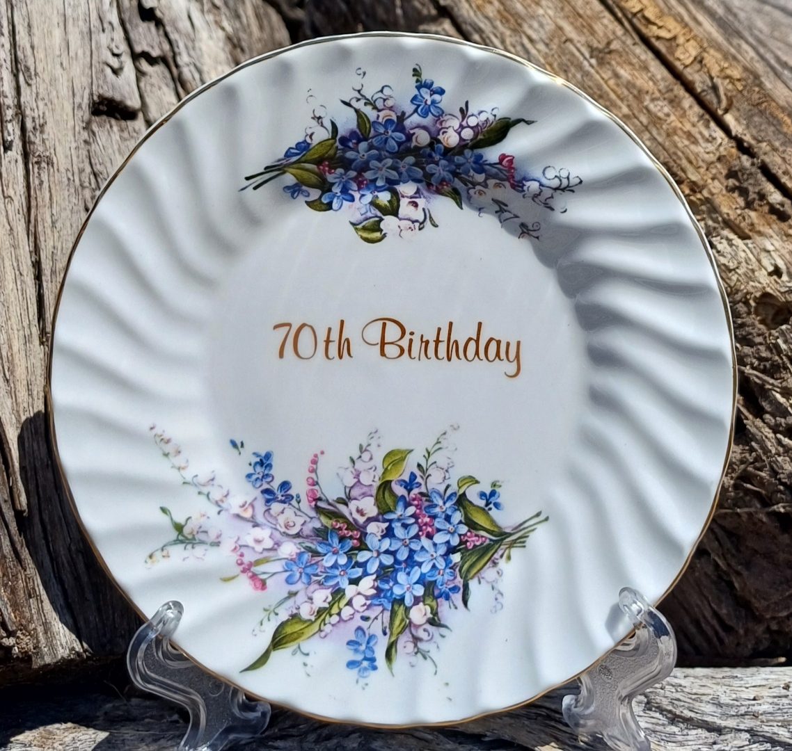 70th Birthday Cake/Display Plate Forget Me Not 70th Birthday Cake/Display Plate Forget Me Not
