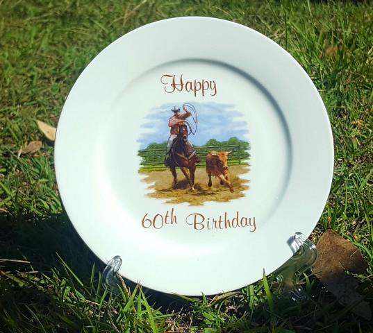 60th Birthday Stockman plate 60th Birthday Stockman plate