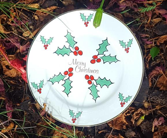 Holly Display plate Merry Christmas (custom) Holly Display plate Merry Christmas (custom)