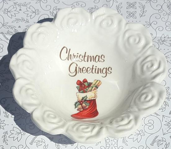 Red Stocking Bowl Christmas Greetings (Custom) Red Stocking Bowl Christmas Greetings (Custom)