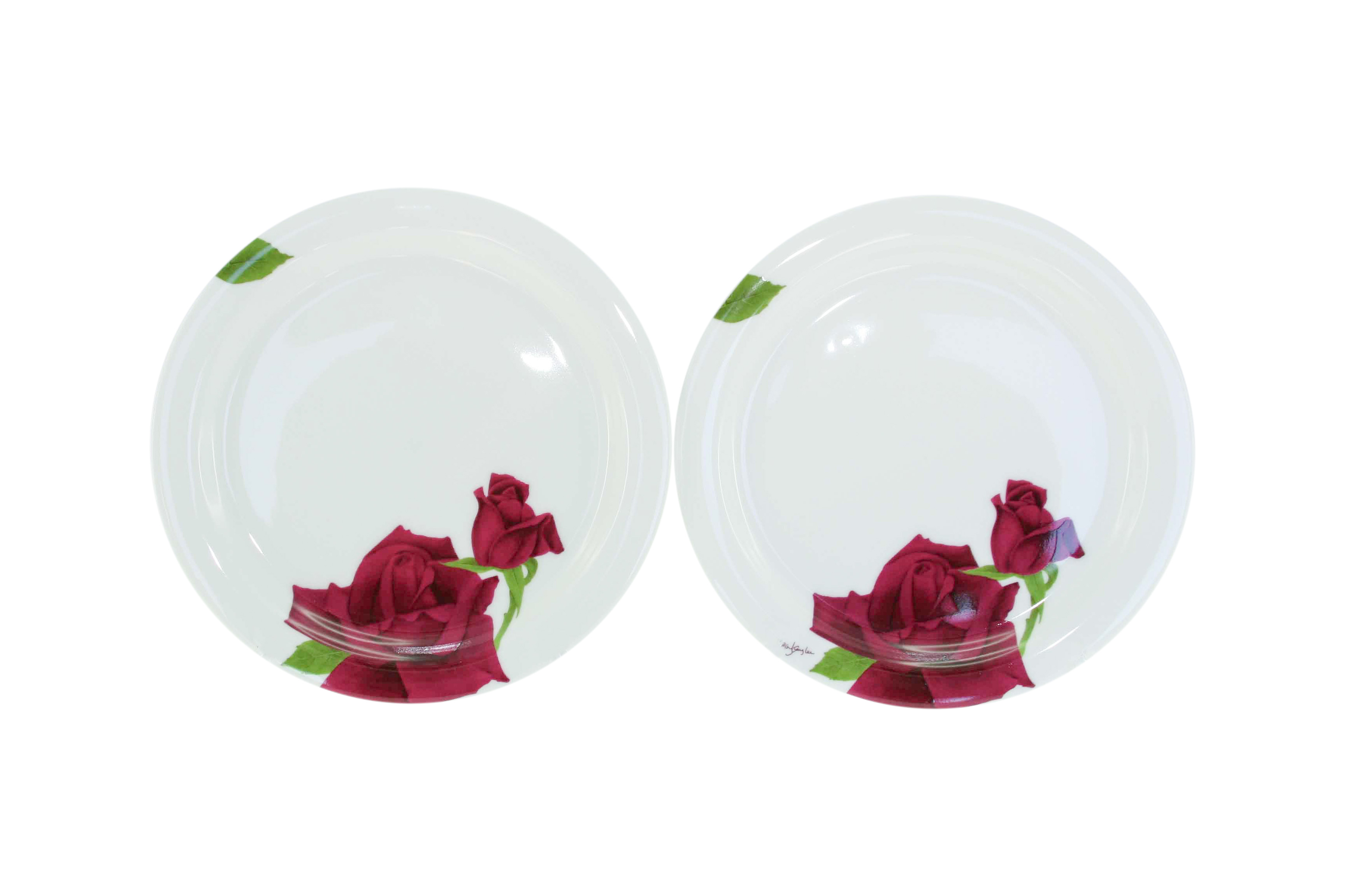 Maroon Rose Sideplate Set Maroon Rose Sideplate Set