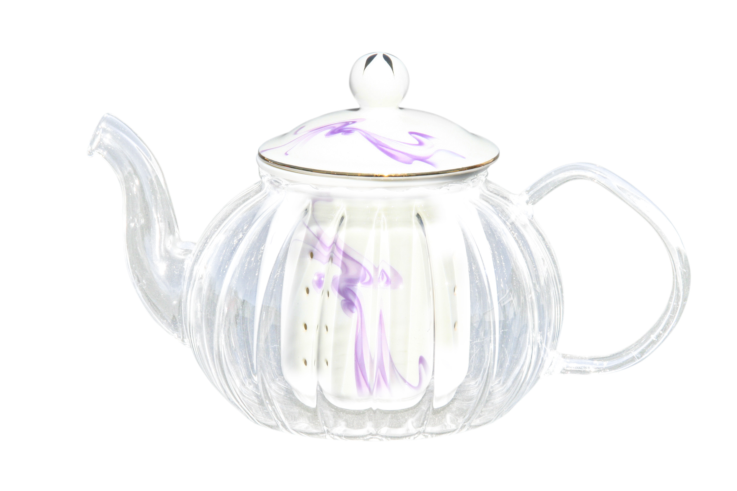Glass/Porcelain Infused Teapot Purple Swirl Glass/Porcelain Infused Teapot Purple Swirl