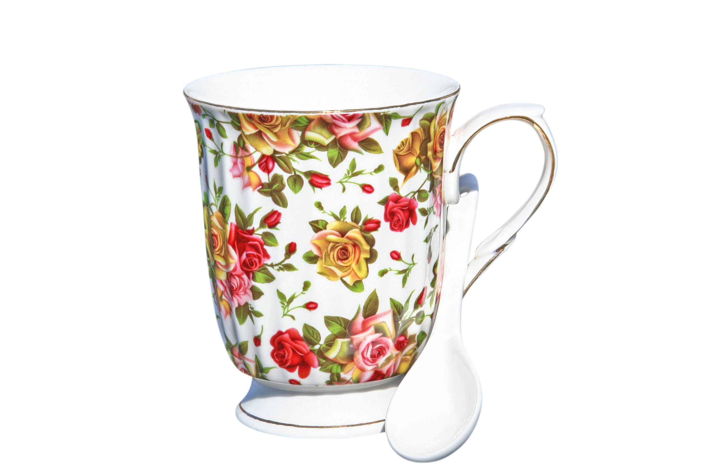 Large Beaker w/spoon Vintage Roses Large Beaker w/spoon Vintage Roses