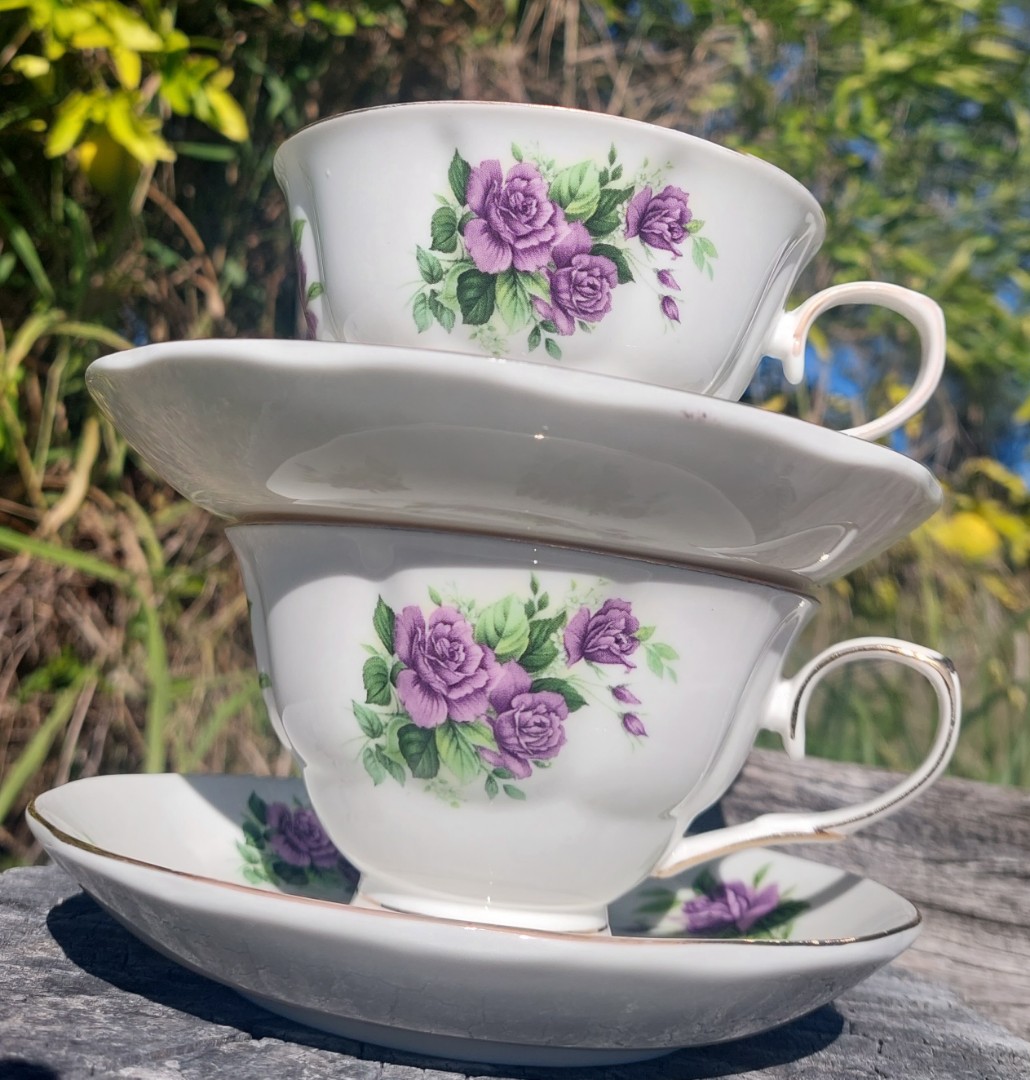 Purple Rose 2 Cup and Saucer set (Custom) Purple Rose 2 Cup and Saucer set (Custom)