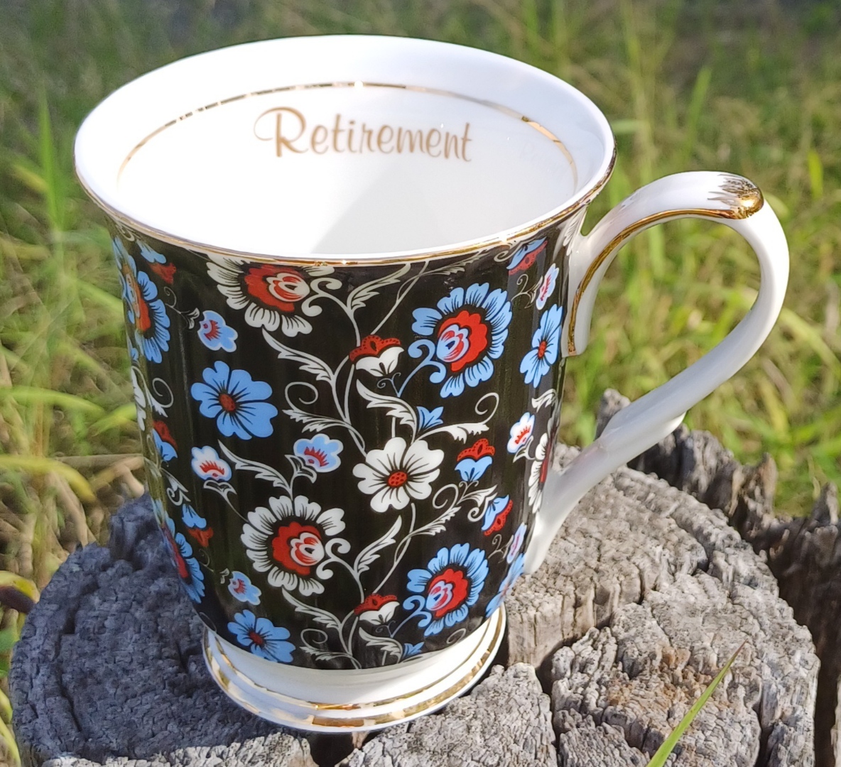 Royal Blue Chintz beaker Retirement Custom Royal Blue Chintz beaker Retirement Custom